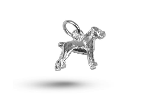 Luxury white gold Boxer Dog charm.