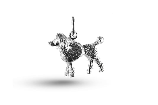 White gold Poodle Dog charm.