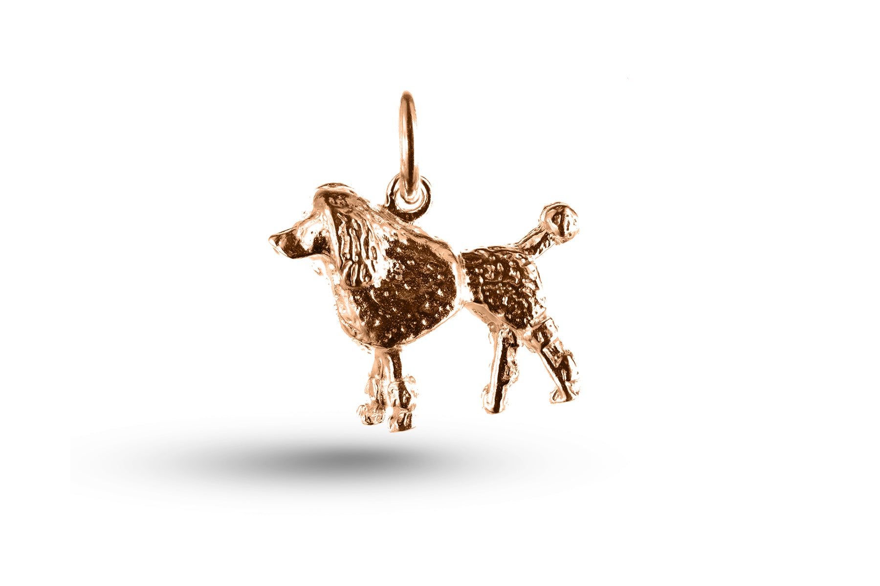 Rose gold Poodle Dog charm.