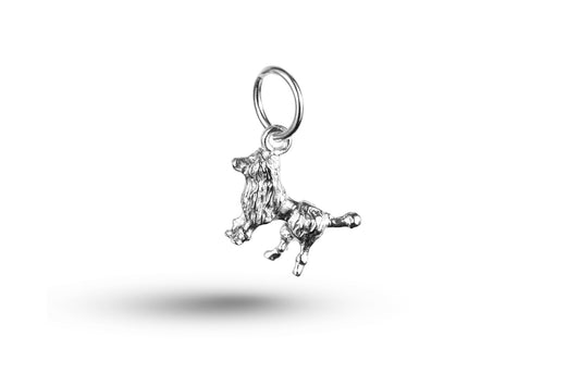 White gold Poodle Dog charm.