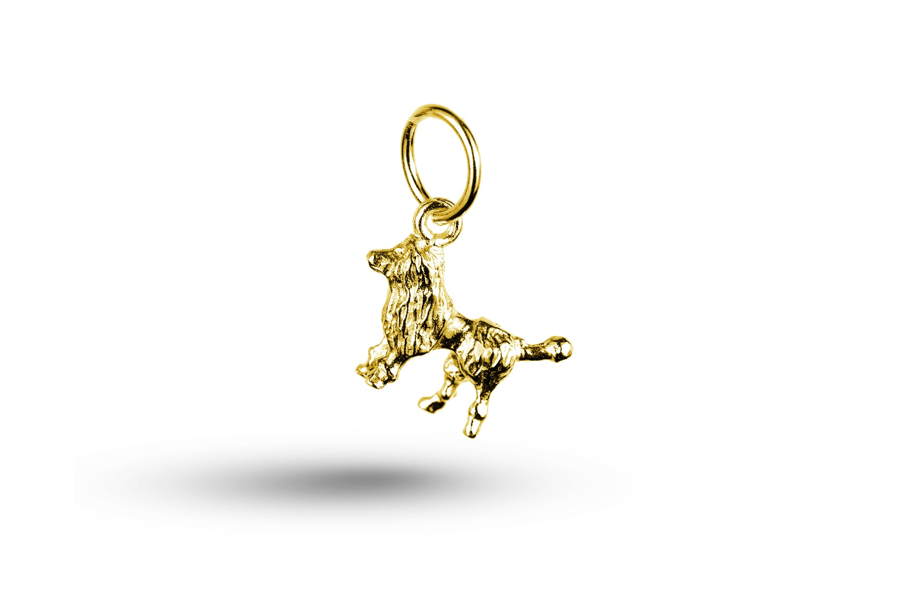Yellow gold Poodle Dog charm.