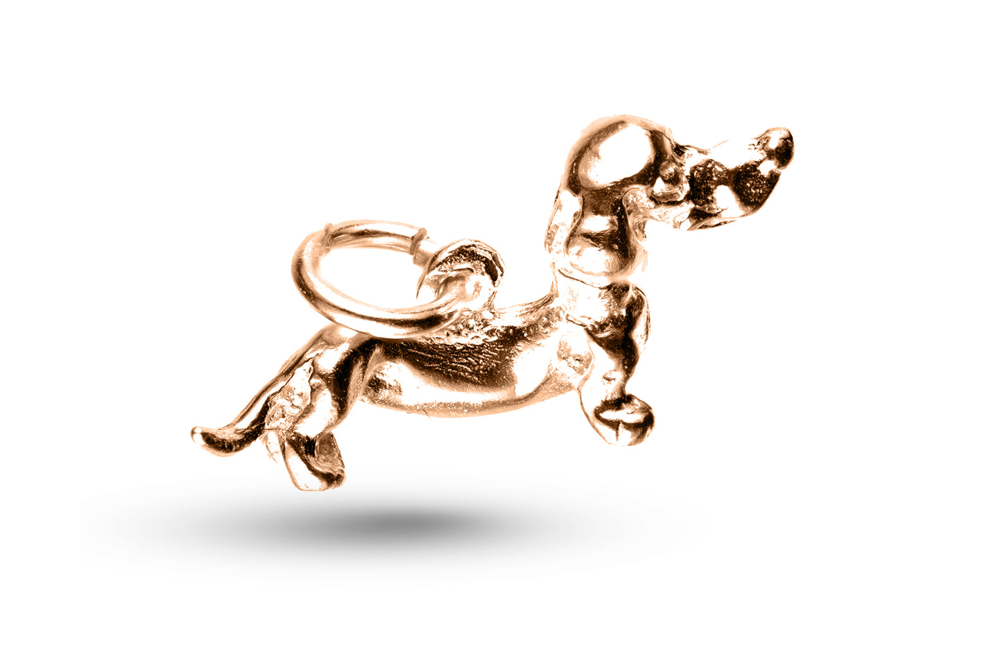 Rose gold Dachshund Dog Charm.