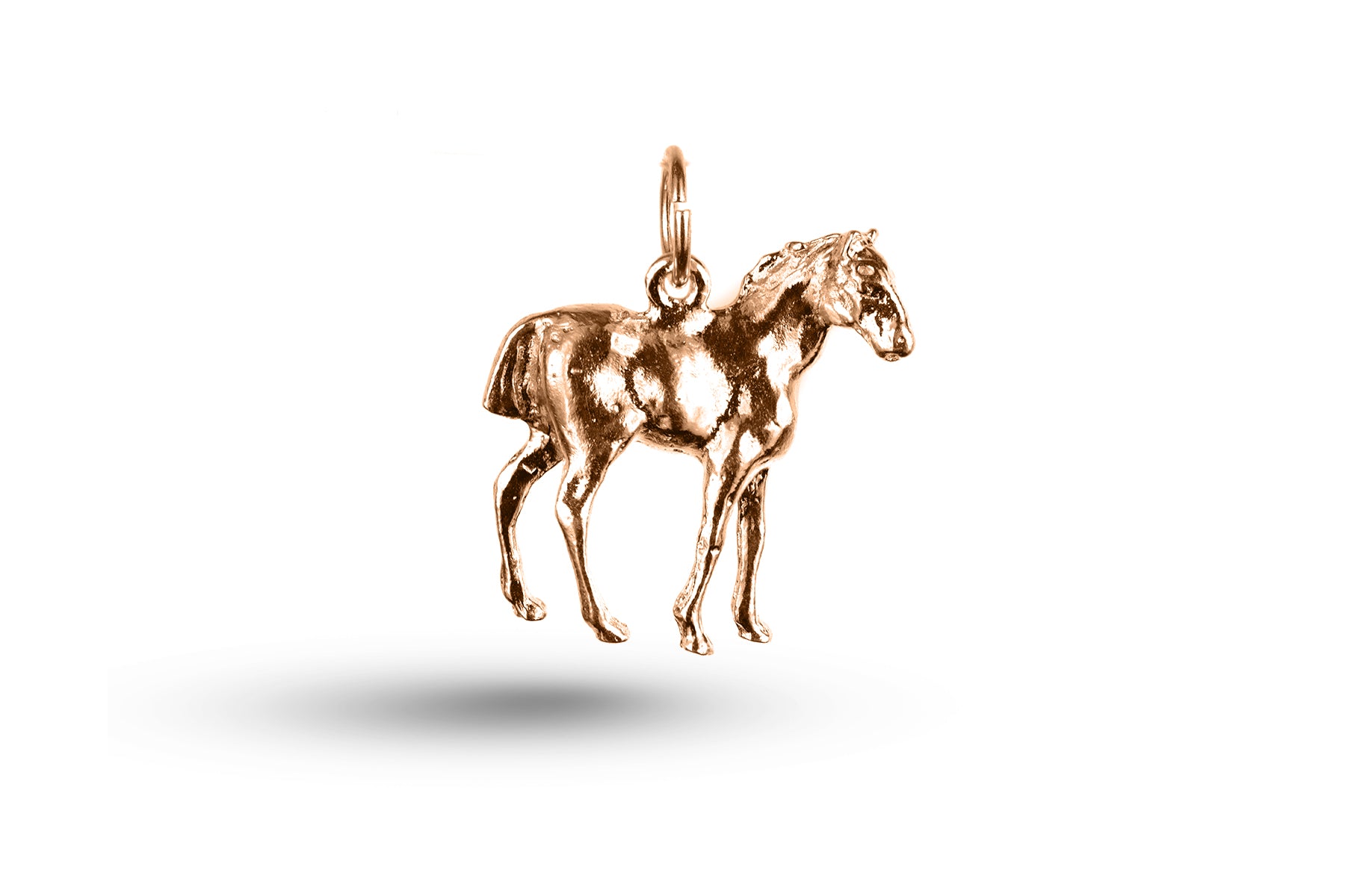Rose gold Walking Horse charm.