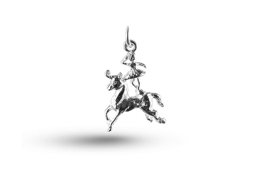 Luxury white gold ballerina on horse charm.