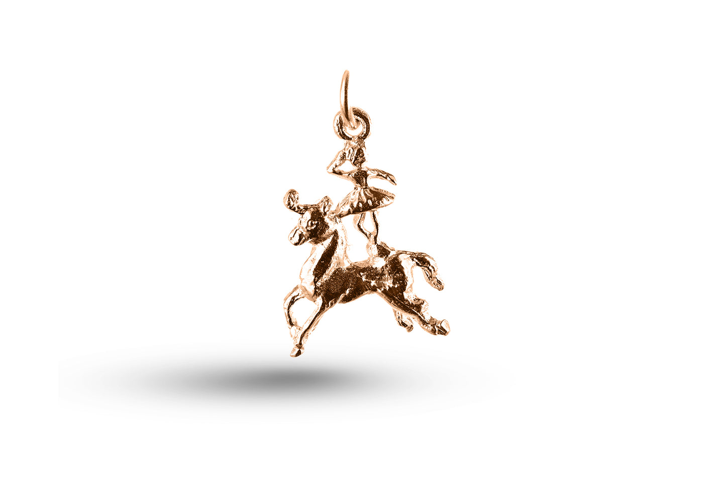 Luxury rose gold ballerina on horse charm.