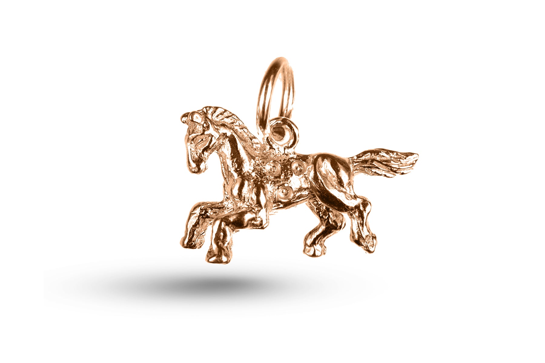 Luxury rose gold Cantering Horse charm.