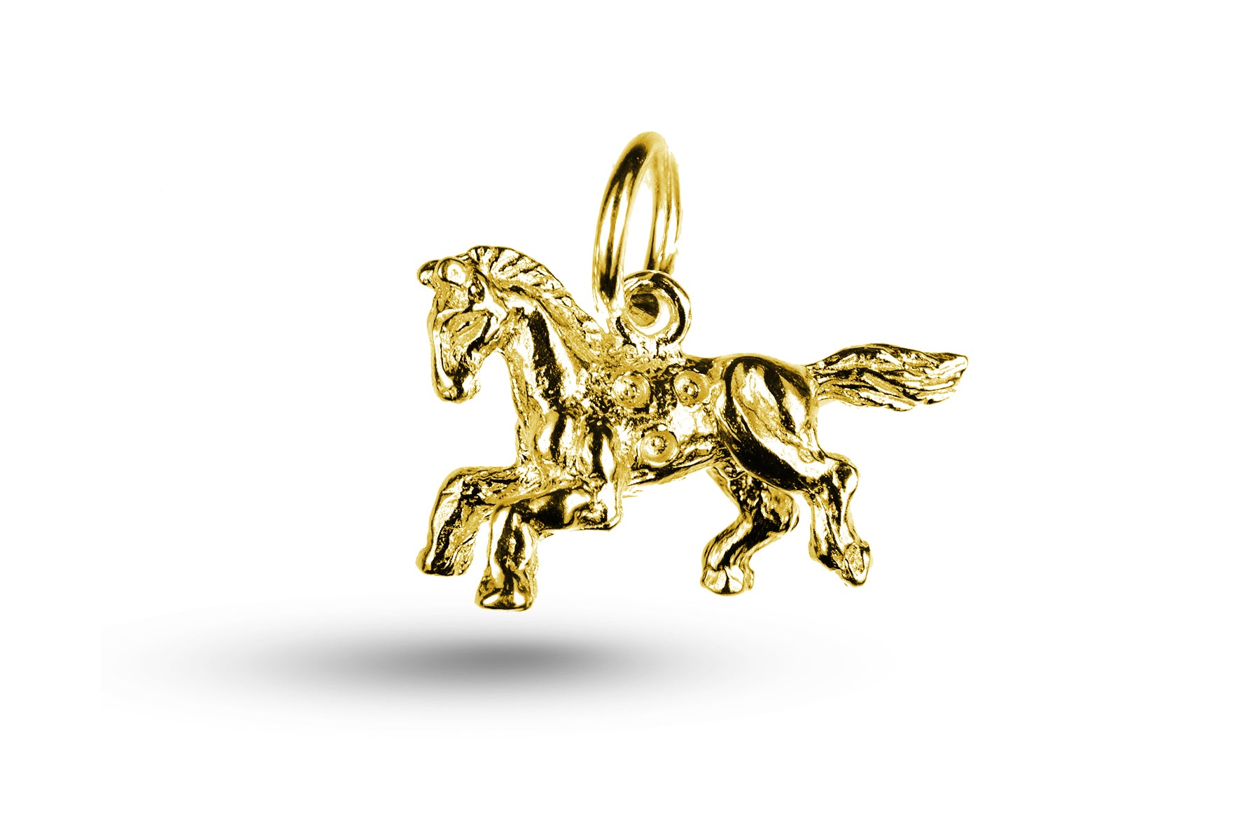 Luxury yellow gold Cantering Horse charm.