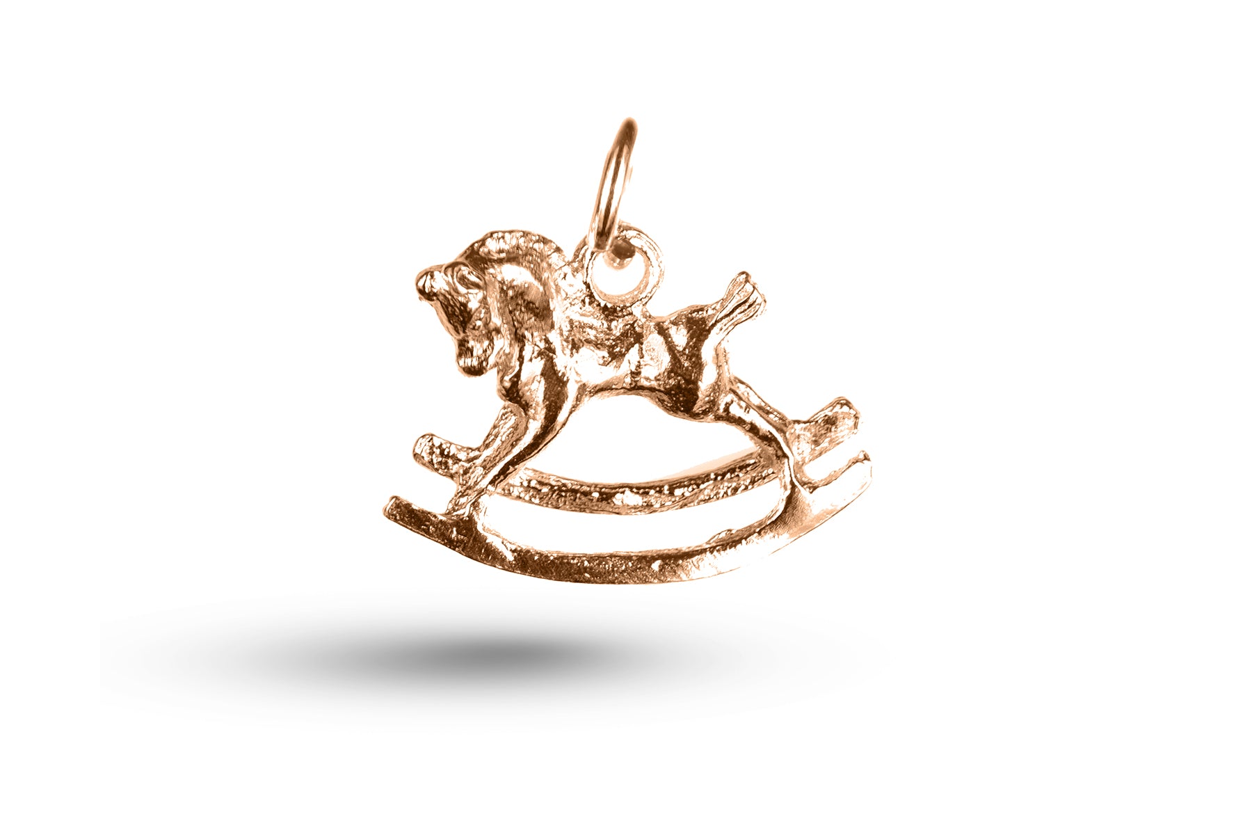 Rose gold Rocking Horse charm.