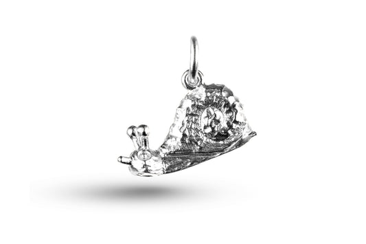 Luxury white gold Cartoon Snail charm.