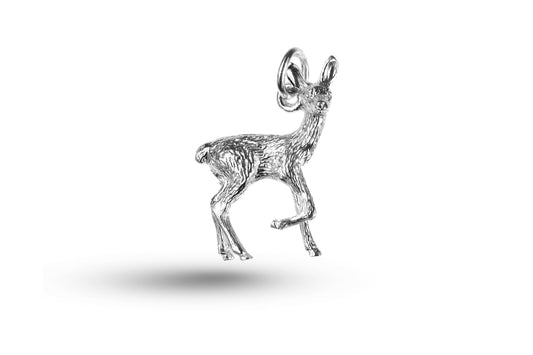 White gold Deer charm.