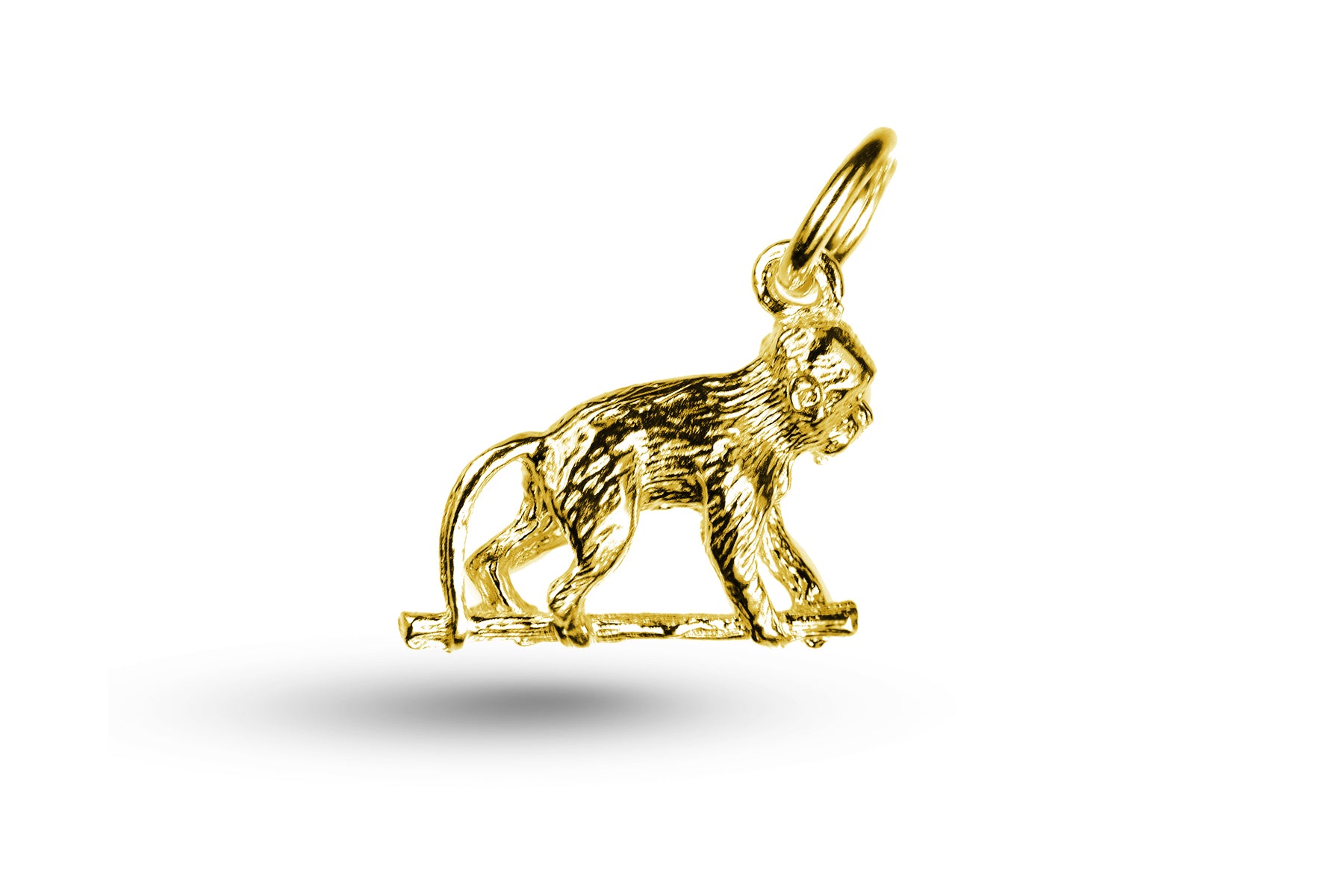 Yellow gold Monkey on Branch charm.