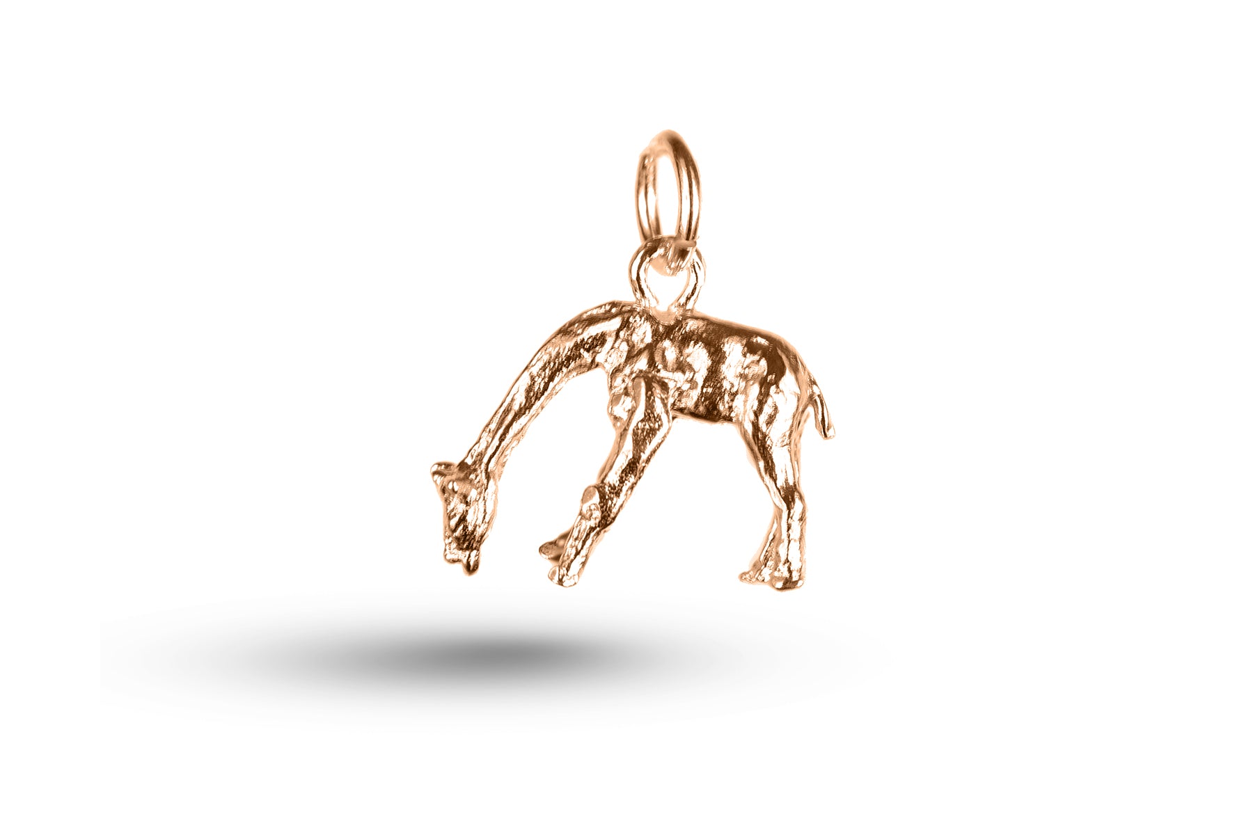 Rose gold Grazing Giraffe charm.
