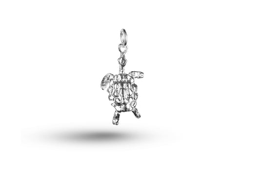 White gold Swimming Turtle charm.