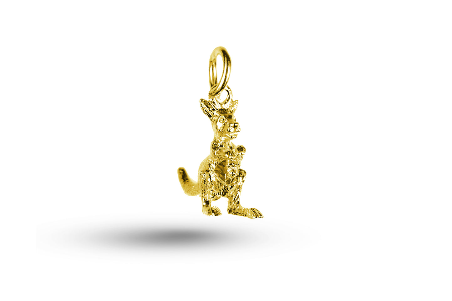Yellow gold Kangaroo with Joey charm.