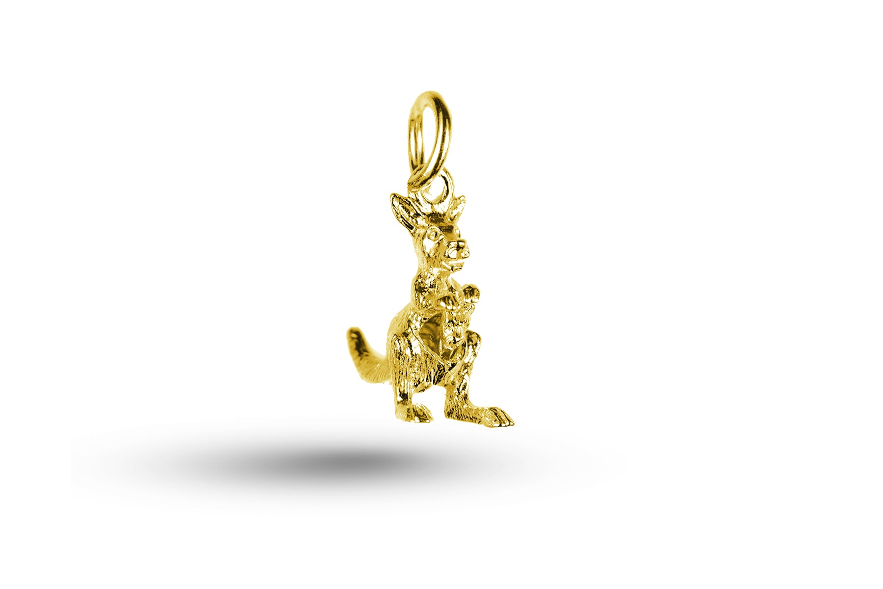 Yellow gold Kangaroo with Joey charm.