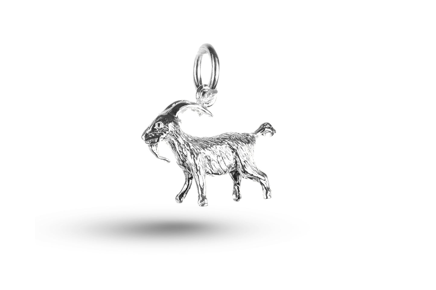 White gold Goat charm.
