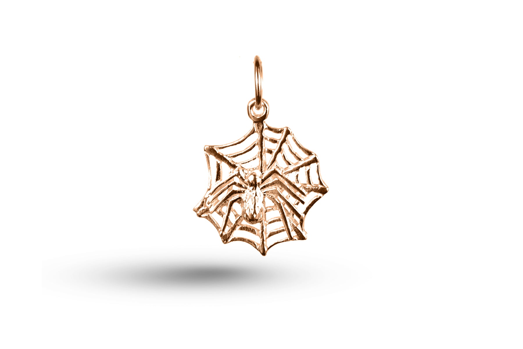 Rose gold Spider Web charm.