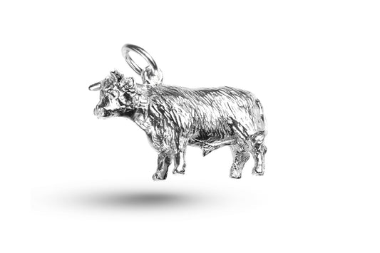 White gold Heavy Cow charm.