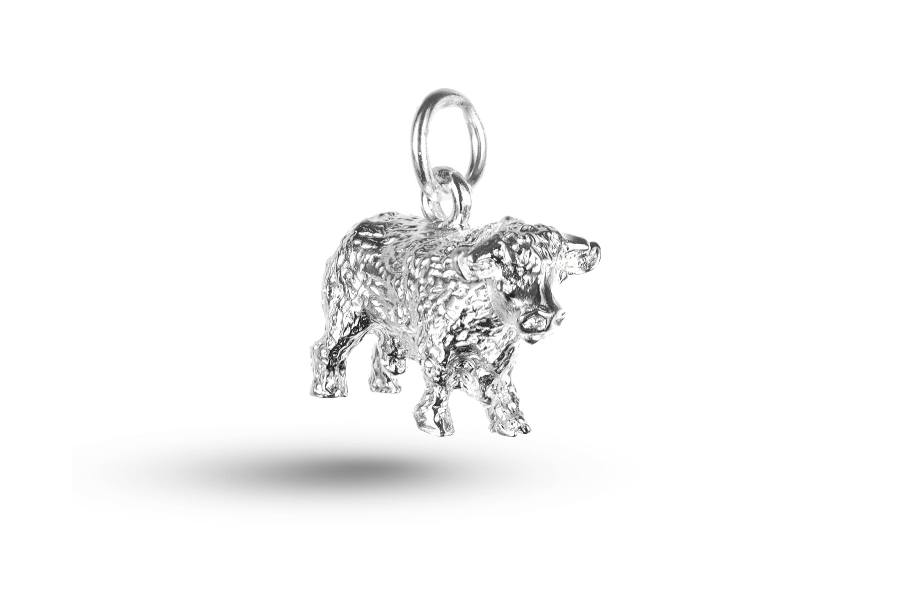 White gold Hereford Bull charm.
