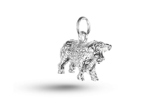 White gold Hereford Bull charm.