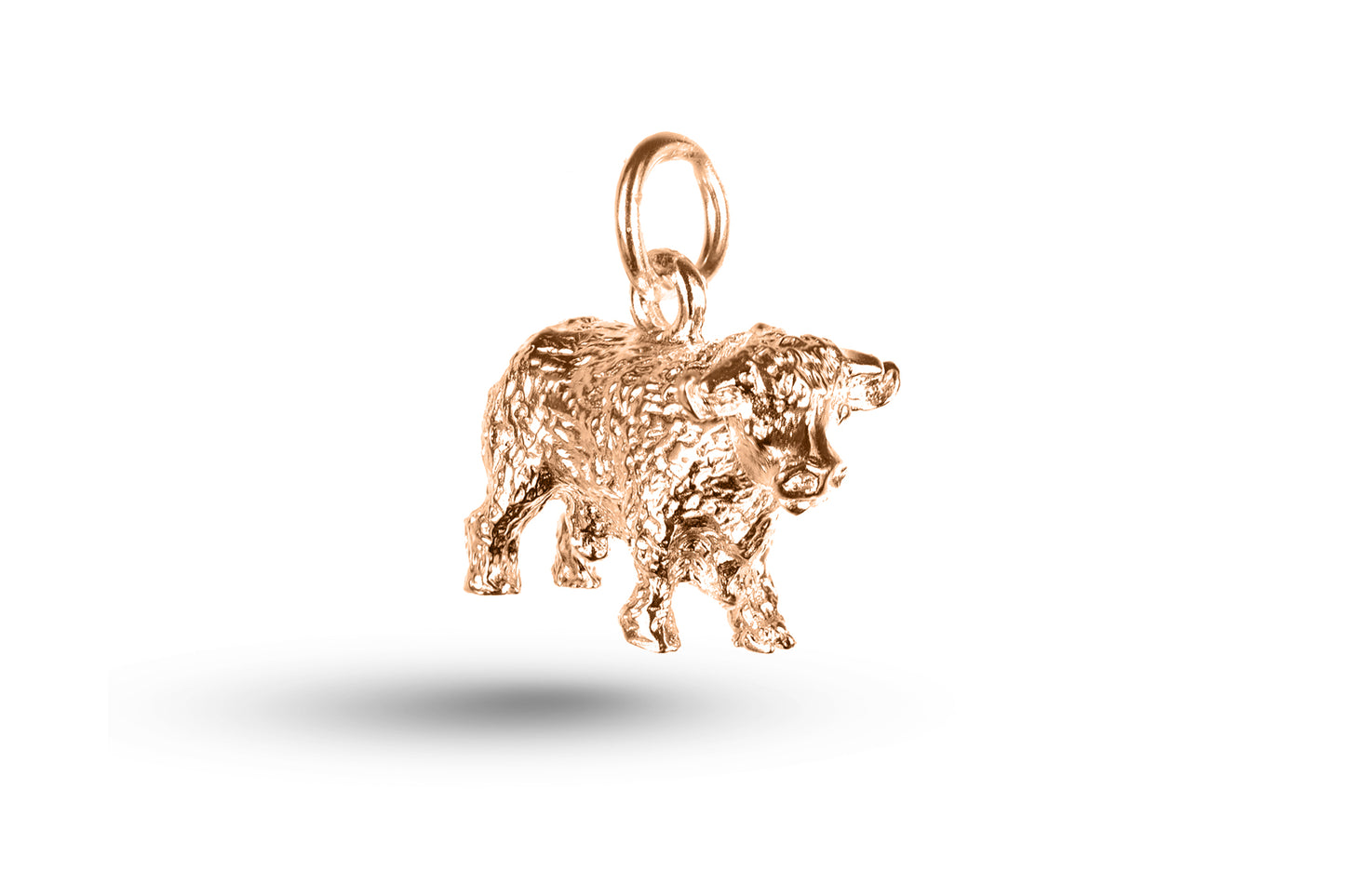 Rose gold Hereford Bull charm.