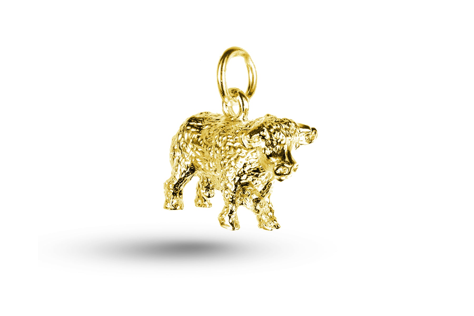 Yellow gold Hereford Bull charm.