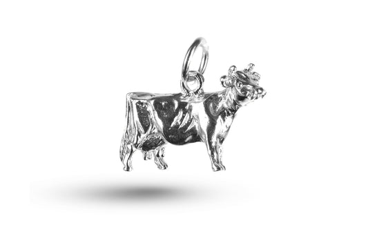 White gold Large Cow charm.