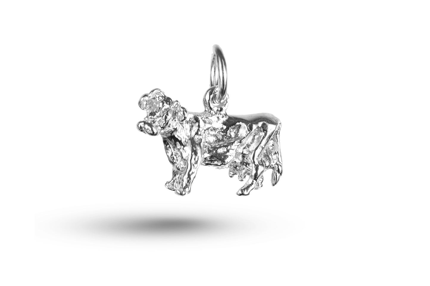 White gold Dairy Cow charm.