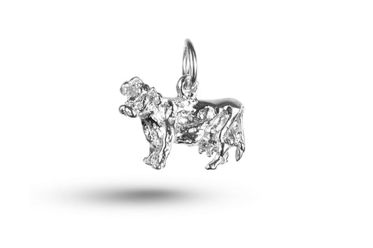 White gold Dairy Cow charm.
