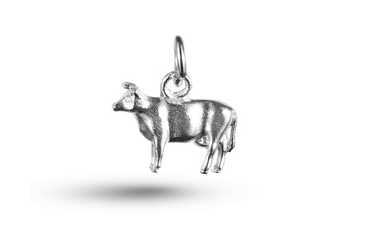 White gold Cow charm.