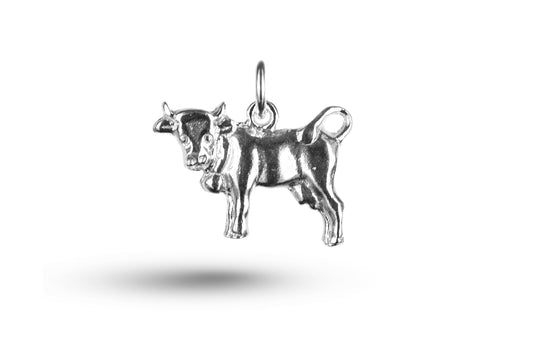 White gold Cow with Bell charm.