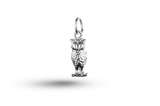 White gold Perching Owl charm.