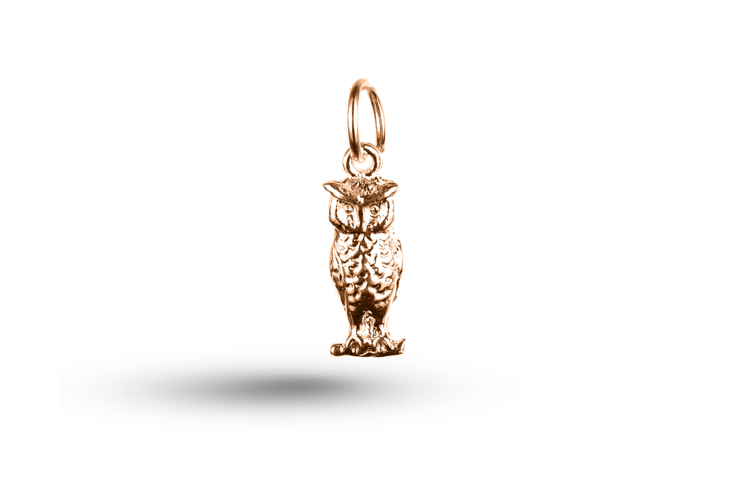 Rose gold Perching Owl charm.