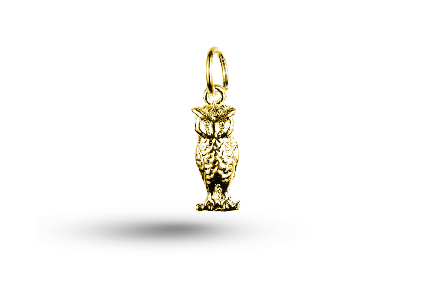 Yellow gold Perching Owl charm.