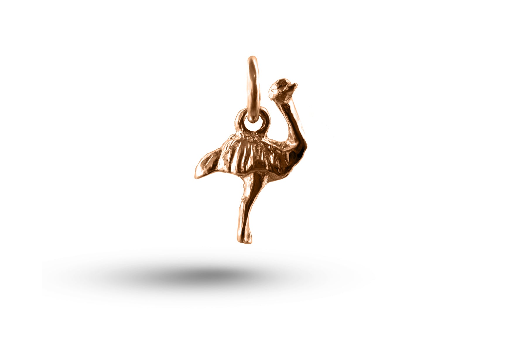 Rose gold Emu charm.