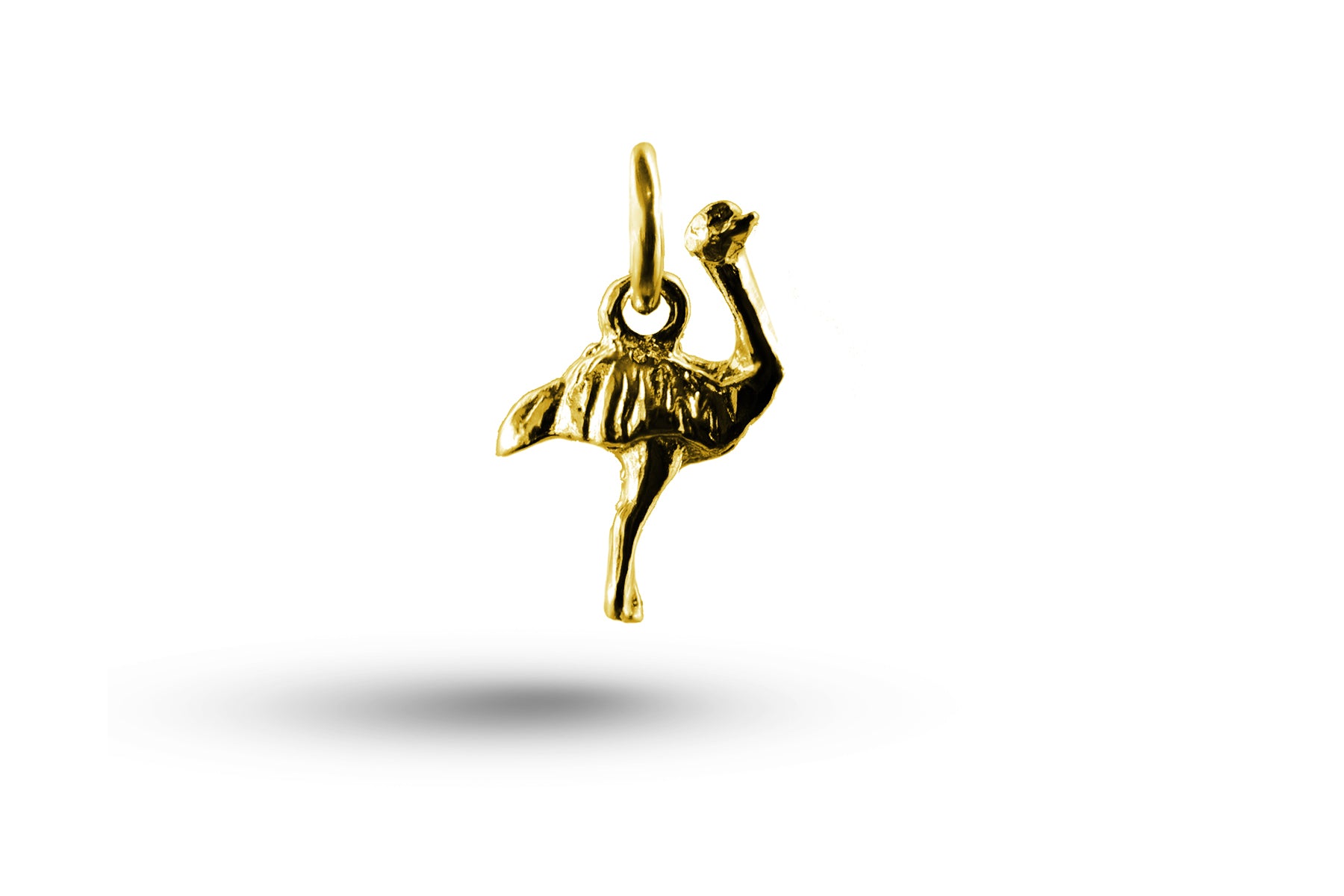 Yellow gold Emu charm.