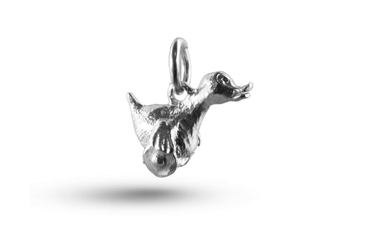 White gold Duck charm.