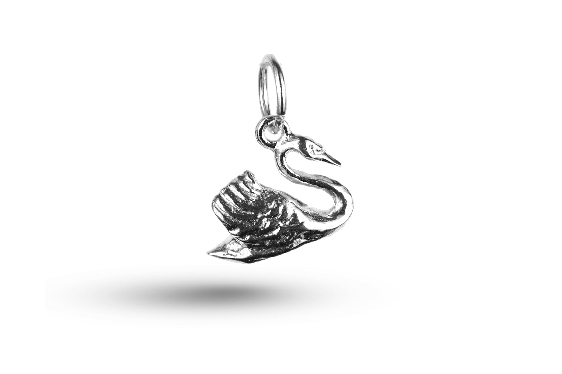 White gold Paddling Swan charm.