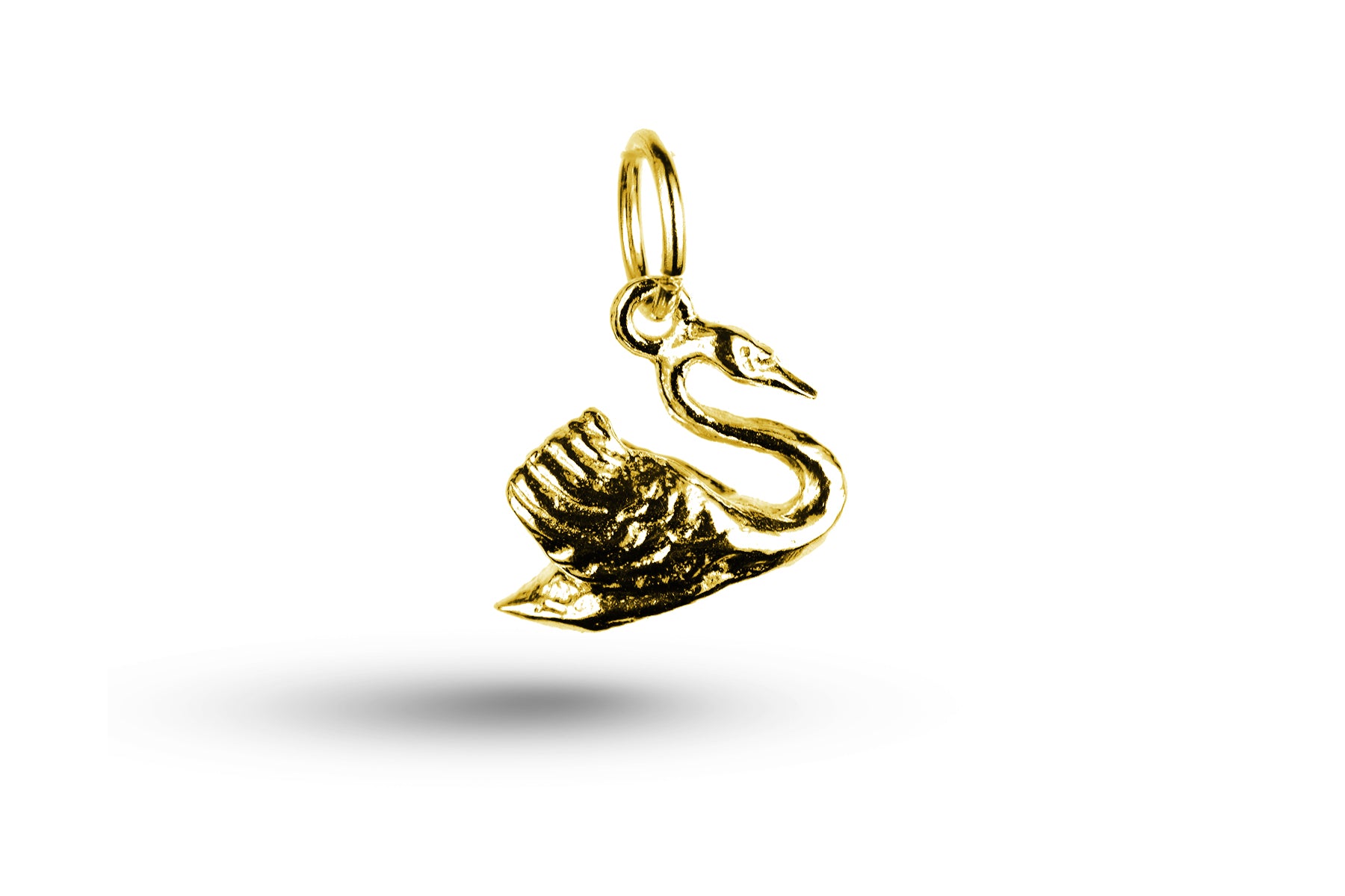 Yellow gold Paddling Swan charm.