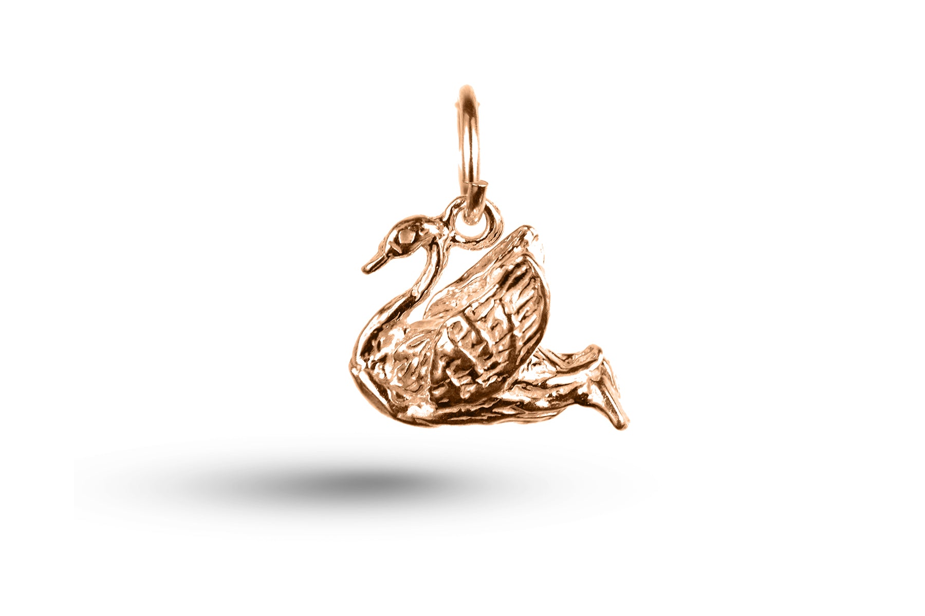 Rose gold Swimming Swan charm.