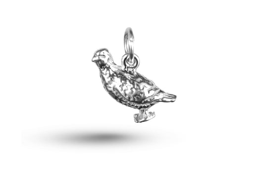 White gold Grouse charm.