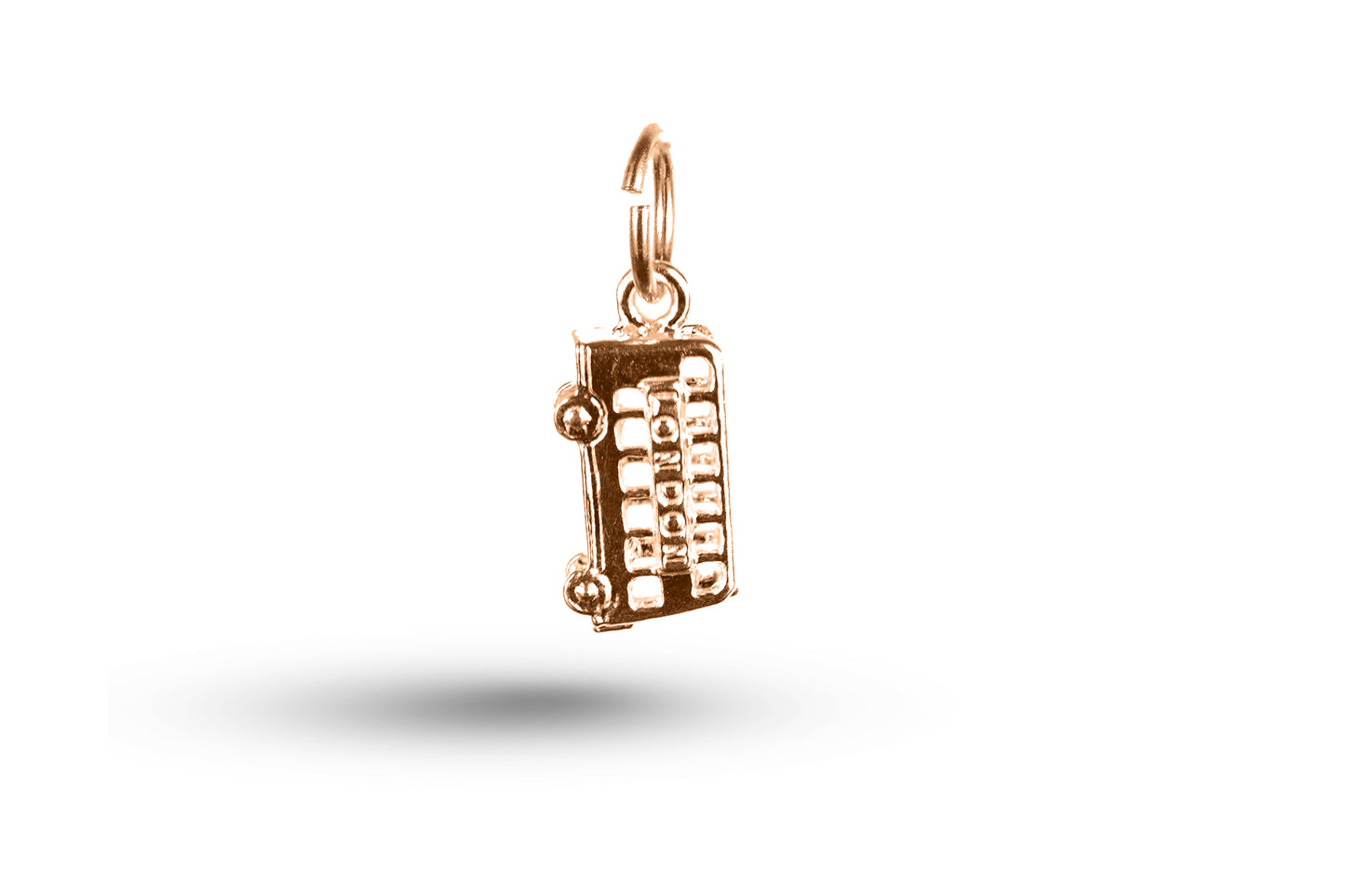 Rose gold London Bus charm.