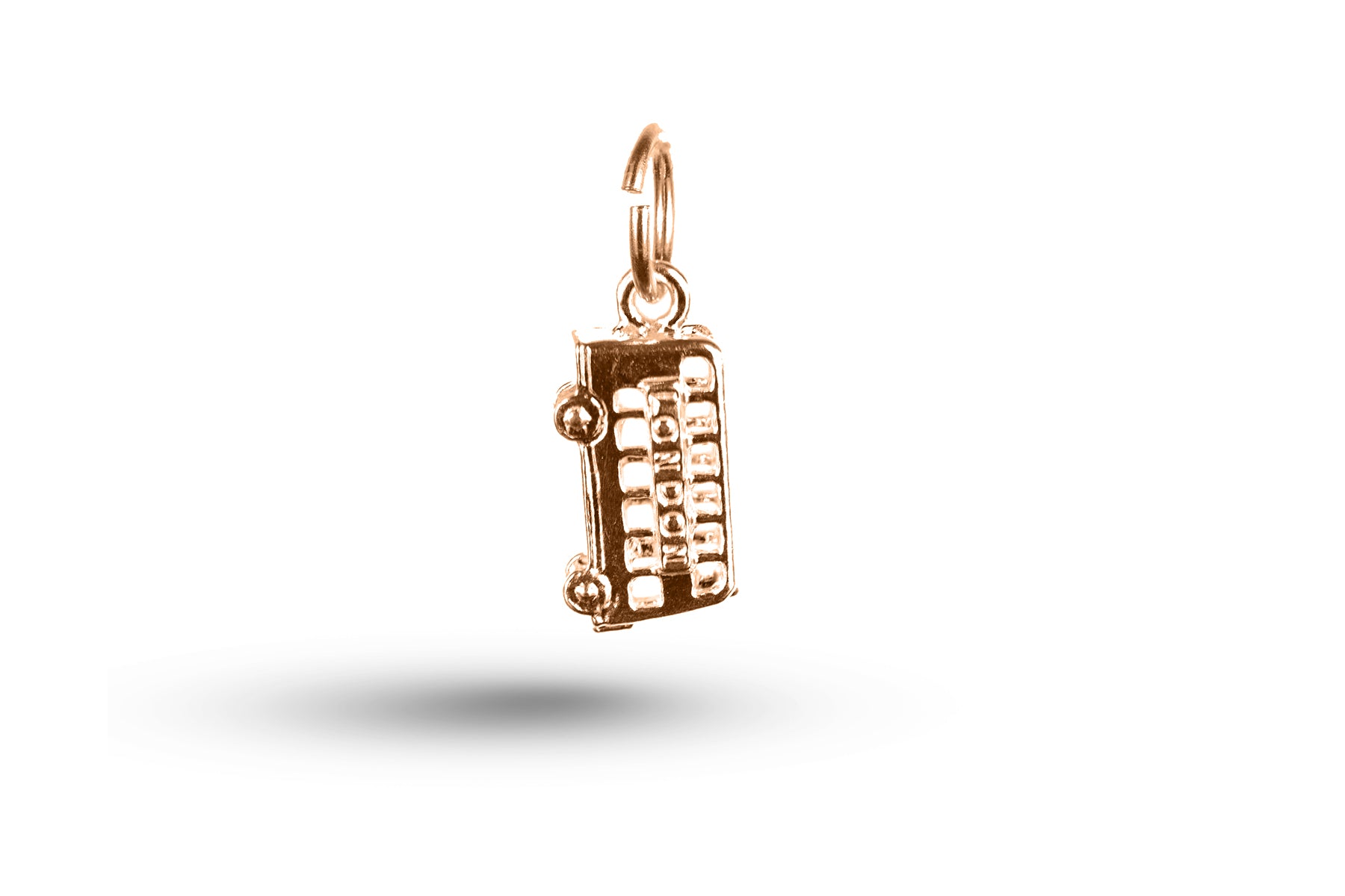 Rose gold London Bus charm.