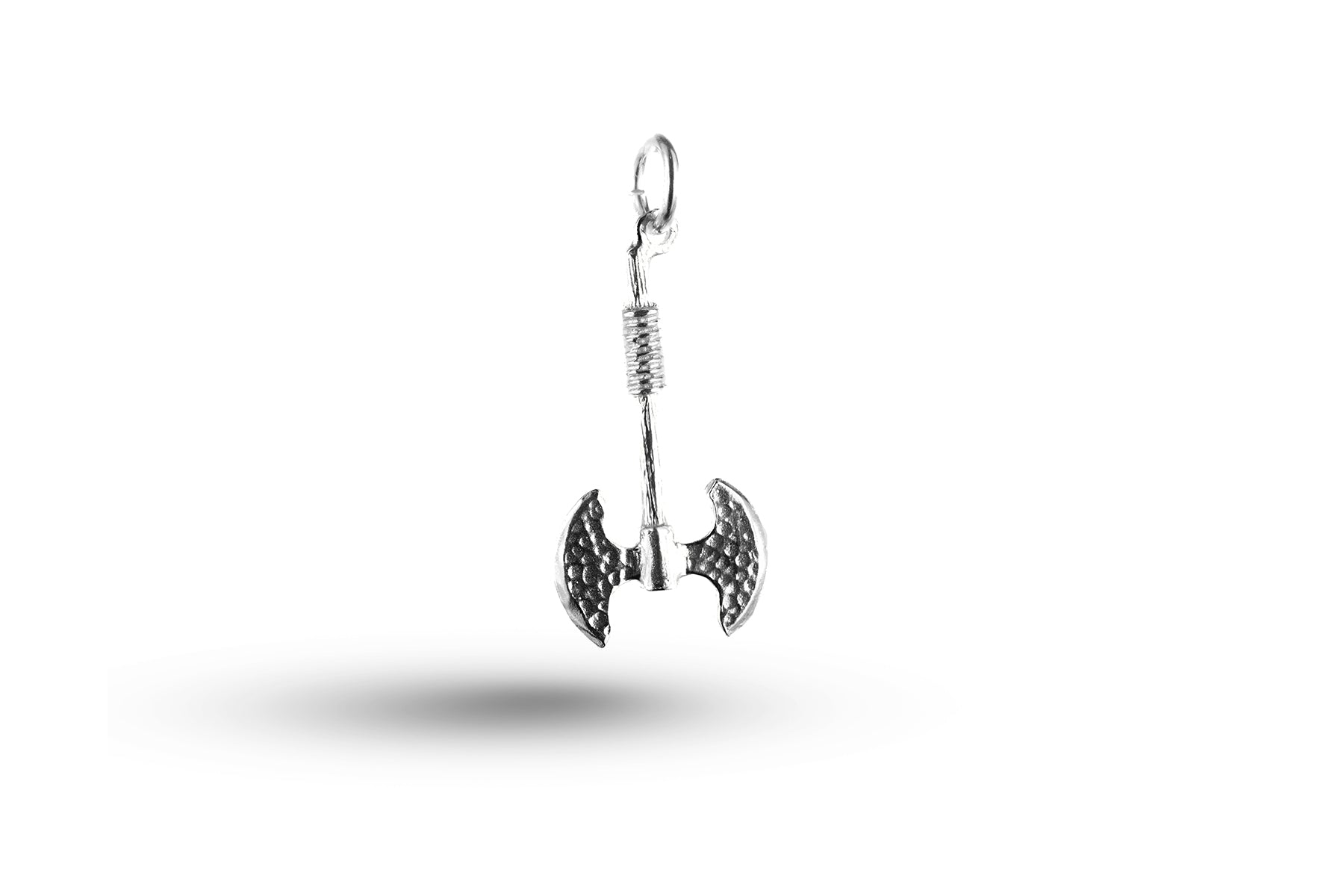 Luxury white gold axe charm.