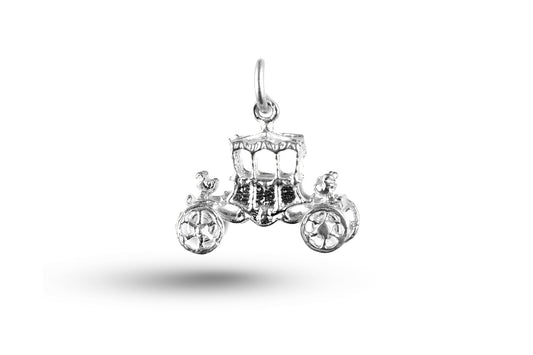 White gold Queens Coach charm.