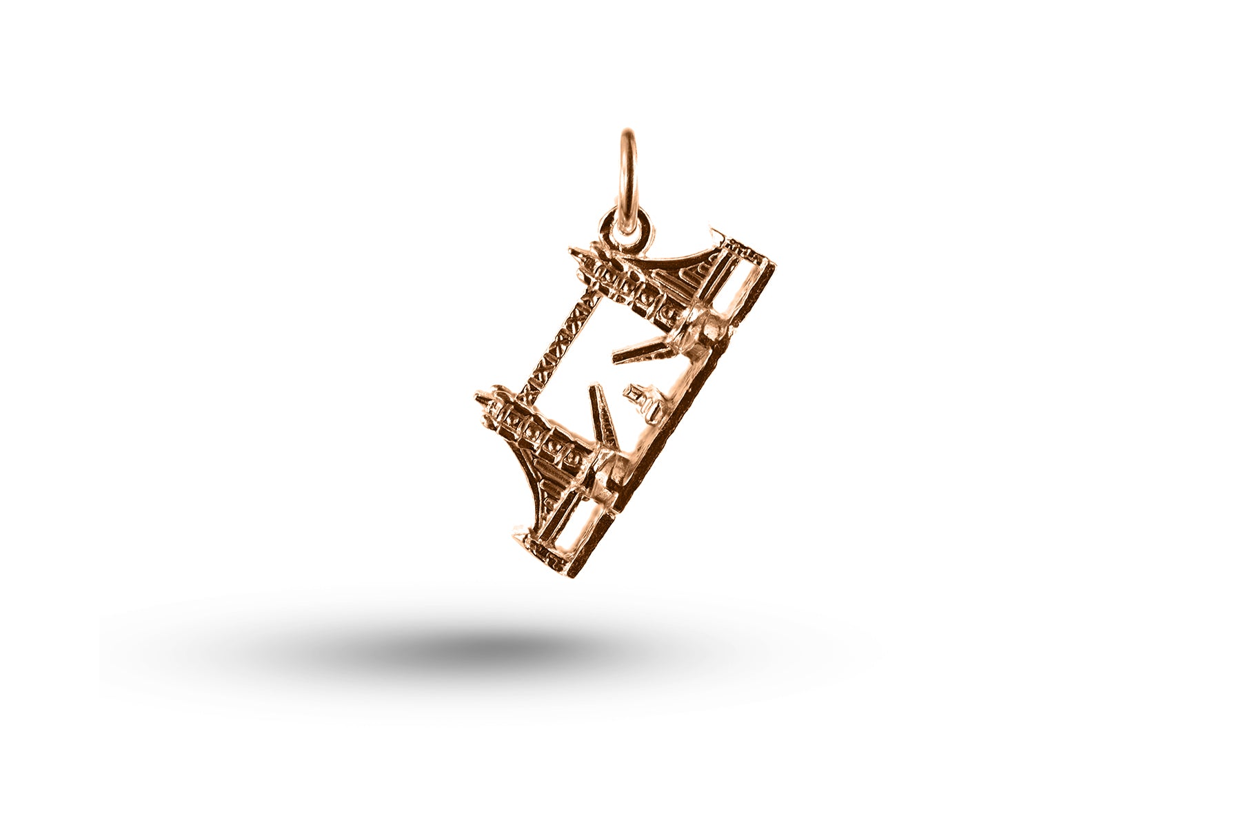 Rose gold Open Tower Bridge charm.