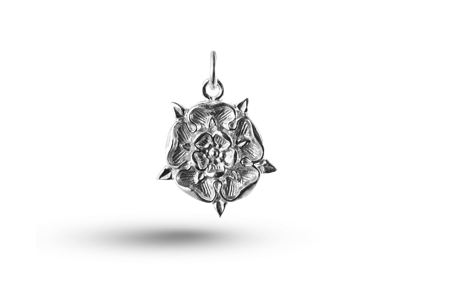 White gold Tudor Rose charm.