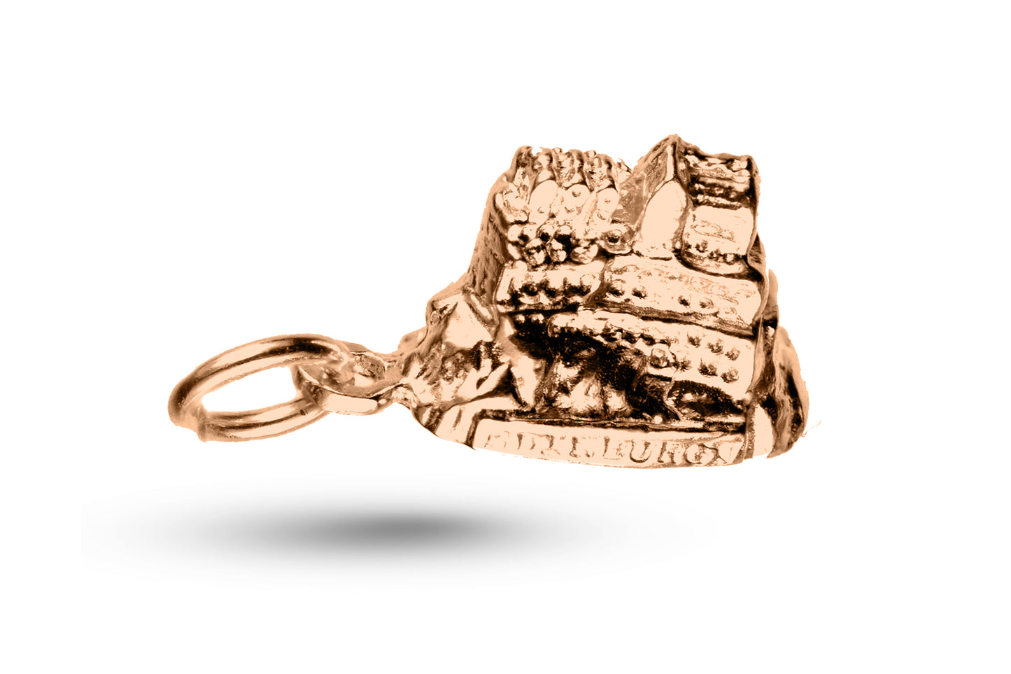 Rose gold Edinburgh Castle charm.
