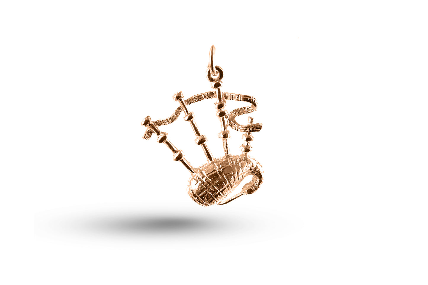 Luxury rose gold bagpipes charm.