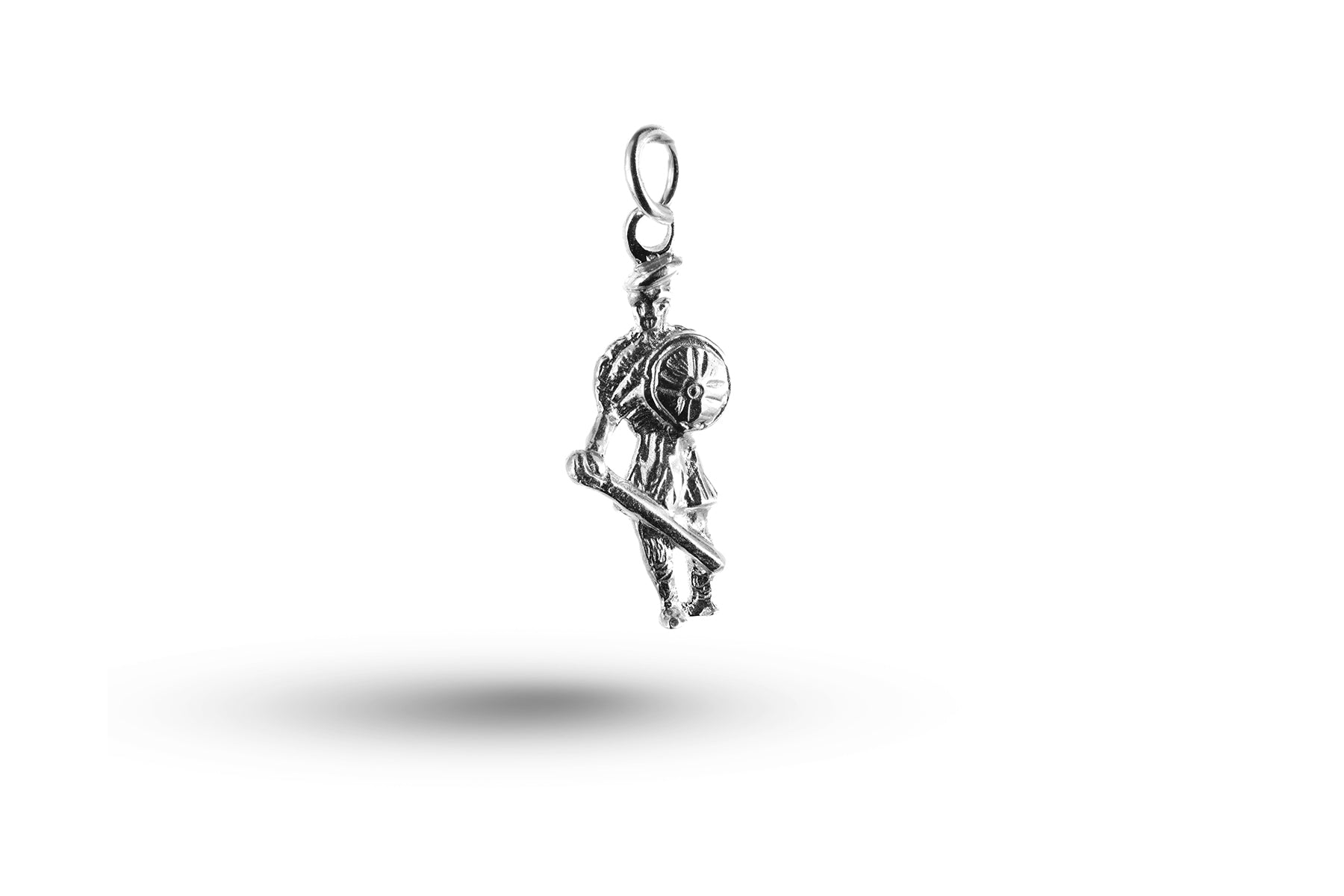 White gold Scottish Warrior charm.